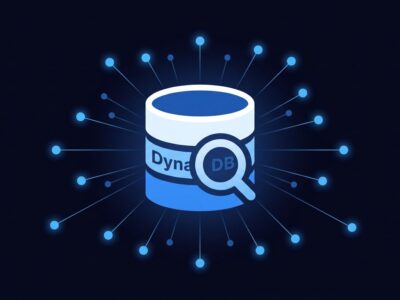 DynamoDB database icon with vector embeddings and similarity search lines radiating outward, representing native vector search capability