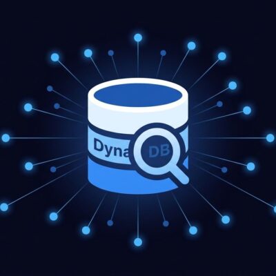 DynamoDB database icon with vector embeddings and similarity search lines radiating outward, representing native vector search capability