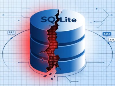 SQLite database cylinder with crack representing the WAL-Reset corruption bug fixed in version 3.51.3