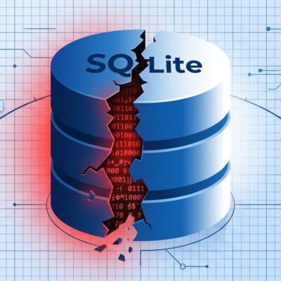SQLite database cylinder with crack representing the WAL-Reset corruption bug fixed in version 3.51.3