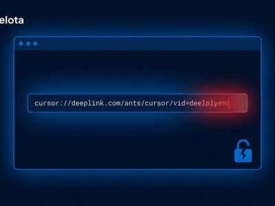 Cursor IDE deeplink vulnerability showing hidden malicious MCP server command