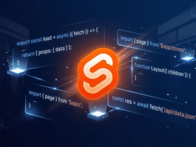 SvelteKit 3 preview release illustration showing framework upgrade with Svelte flame logo and code snippets