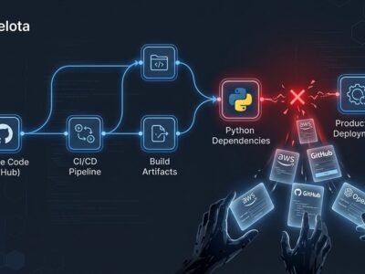Supply chain attack diagram showing how LiteLLM PyPI breach exposed 2488 organizations