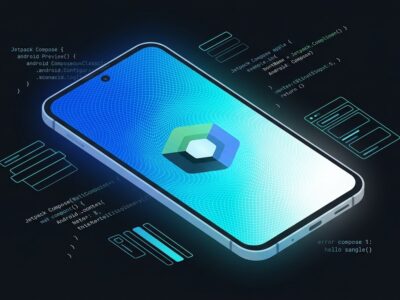 Jetpack Compose 1.12 featured image showing mesh gradient visualization