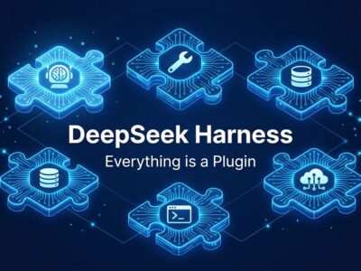 DeepSeek Harness v0.1 plugin-first architecture diagram showing modular agent components