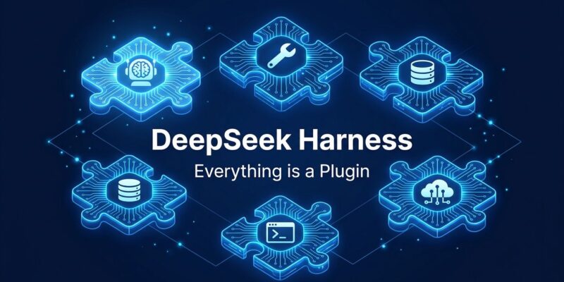 DeepSeek Harness v0.1 plugin-first architecture diagram showing modular agent components