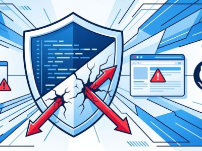 Shield icon split between clean code and prompt injection arrows representing AI coding agent security vulnerabilities
