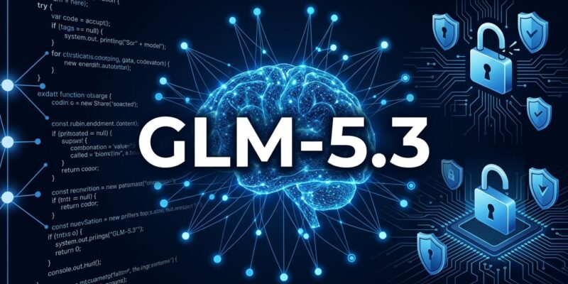 GLM-5.3 open-weight AI model coding and cybersecurity capabilities visualization