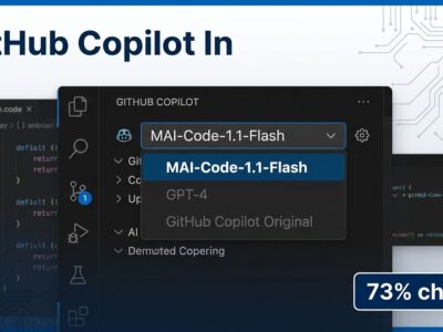 MAI-Code-1.1-Flash in GitHub Copilot interface showing model selection and vision support