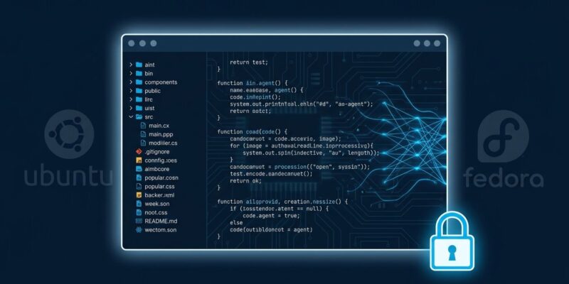 ChatGPT Linux desktop app showing Codex agent with terminal and file access sandbox