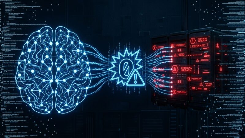 Visualization of an AI model autonomously exploiting zero-day vulnerabilities in hardened server infrastructure