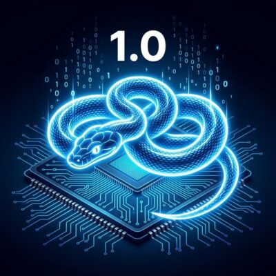 Mojo programming language 1.0 release - GPU chip with Python-style design in ByteIota blue