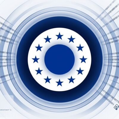 EU AI Act Article 50 watermarking enforcement - digital watermark pattern with EU emblem and C2PA credential icons, ByteIota tech blog