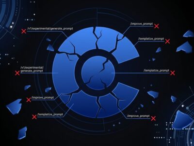Broken Claude logo with deprecated API endpoint labels - illustrating Anthropic Workbench retirement