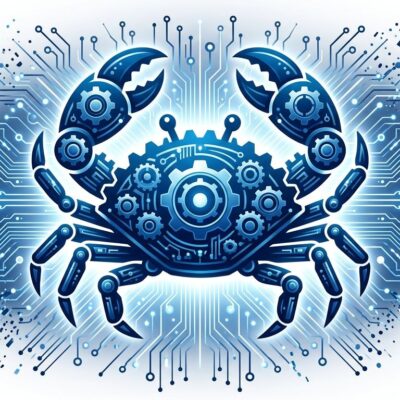 Rust crab mascot with GPU chip patterns representing safe portable GPU programming in Rust with NVIDIA and AMD support