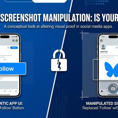 iPhone screenshots showing Bluesky butterfly logo appearing via iOS isSecureTextEntry exploit in GrowthHack.tsx