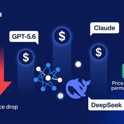 Chart showing AI API pricing changes in August 2026 including GPT-5.6 Luna price drop 80%, Claude Sonnet 5 permanent pricing, and DeepSeek V4 price spike