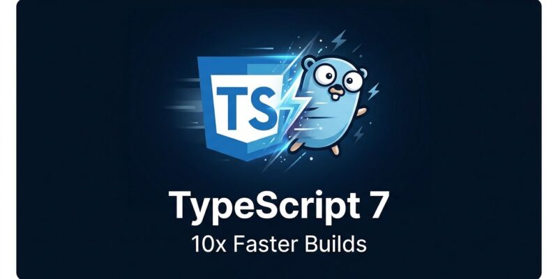 TypeScript 7.0 Go-native compiler build speed visualization with TS and Go logos
