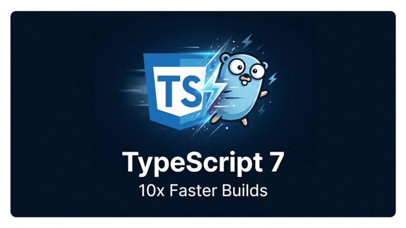 TypeScript 7.0 Go-native compiler build speed visualization with TS and Go logos