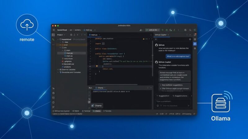 GitHub Copilot running Ollama local model in JetBrains IDE