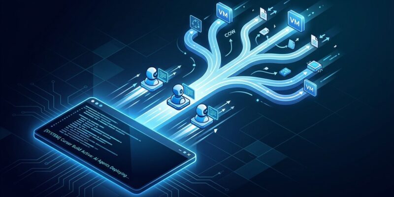 Cursor Builds: Cloud Agent environment pre-warming with copy-on-write VM snapshots visualization