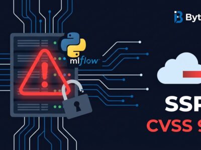 MLflow SSRF CVE-2026-64849 vulnerability diagram showing cloud credential theft via webhook redirect bypass