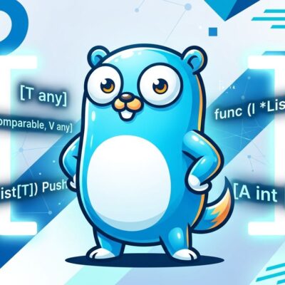 Go gopher mascot surrounded by generic method type parameter syntax — Go 1.27 release featuring generic methods, JSON v2, and post-quantum cryptography