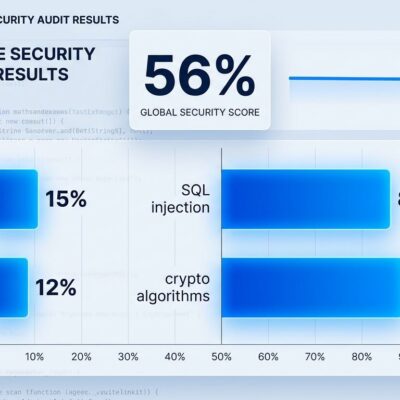 Data visualization showing AI code security pass rates by vulnerability category from the Veracode 2026 GenAI Code Security Report