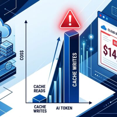 Data visualization showing AWS Bedrock cache-write token costs spiking dramatically compared to near-zero cache-read tokens, illustrating the Codex billing bug