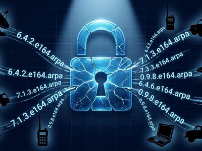Expired DNS padlock with military phone call data streams representing DNS zone takeover vulnerability