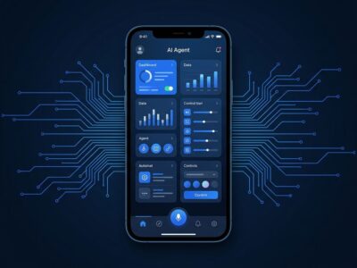 Qwen-UI-Agent Alibaba GUI agent mobile control interface showing AI agent dashboard on smartphone