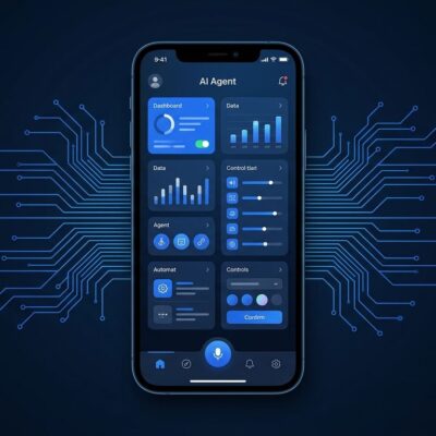 Qwen-UI-Agent Alibaba GUI agent mobile control interface showing AI agent dashboard on smartphone
