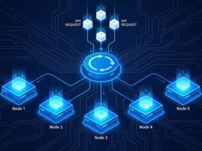 MCP stateless protocol diagram showing round-robin load balancing across multiple server instances