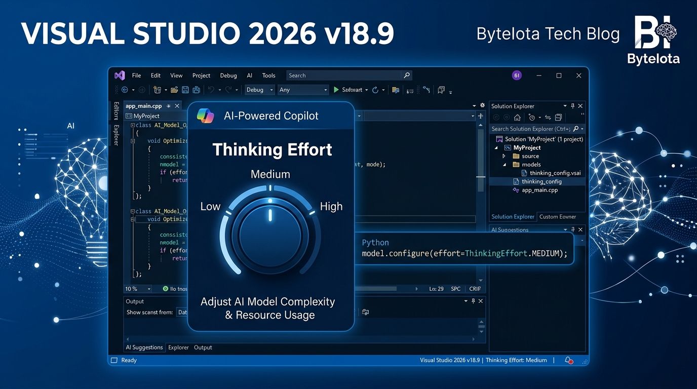 Visual Studio 2026 v18.9: Copilot Thinking Effort Dial