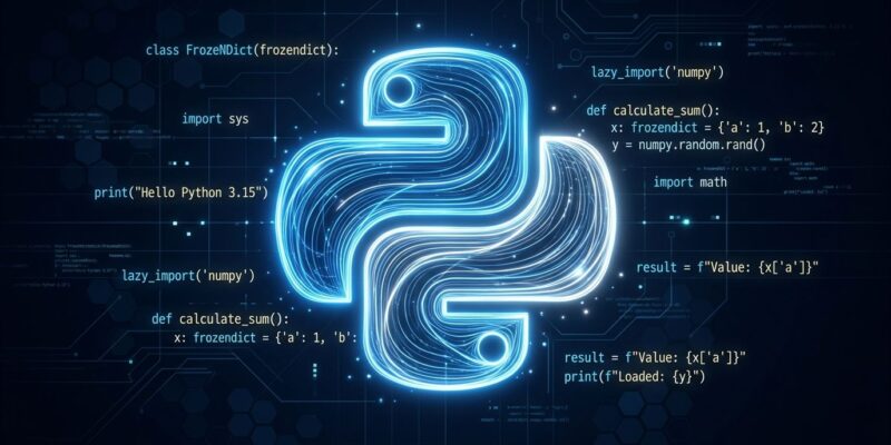 Python 3.15 RC1 release featuring lazy imports, frozendict built-in type, and UTF-8 default encoding changes