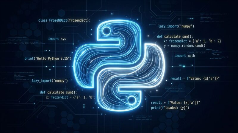 Python 3.15 RC1 release featuring lazy imports, frozendict built-in type, and UTF-8 default encoding changes