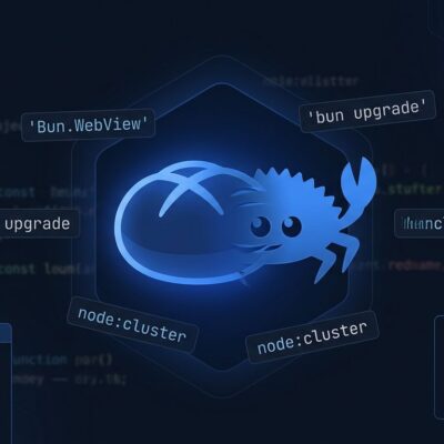 Bun 1.4 JavaScript runtime featuring Bun.WebView headless browser, Node.js compatibility improvements, and Rust rewrite performance gains