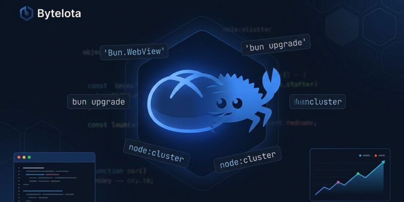 Bun 1.4 JavaScript runtime featuring Bun.WebView headless browser, Node.js compatibility improvements, and Rust rewrite performance gains