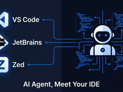 Google Antigravity IDE extensions for VS Code, JetBrains, and Zed — split panel illustration