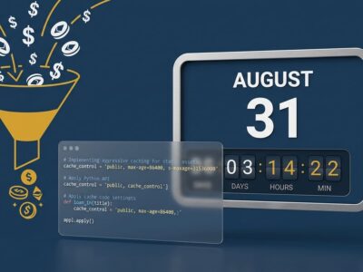 Claude Sonnet 5 API pricing deadline August 31 with countdown timer and code showing prompt caching optimization
