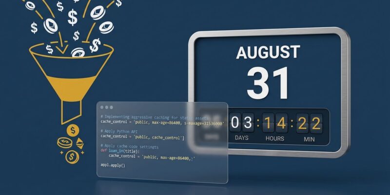 Claude Sonnet 5 API pricing deadline August 31 with countdown timer and code showing prompt caching optimization