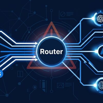 Network diagram showing Stripe acquiring OpenRouter AI model gateway with payment flows and conflict of interest between routing neutrality and billing incentives