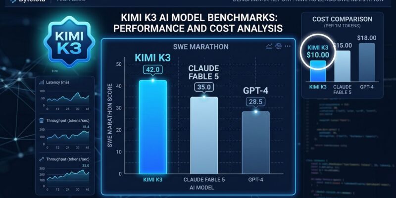 Kimi K3 benchmark performance chart comparing open-weight model against proprietary AI systems