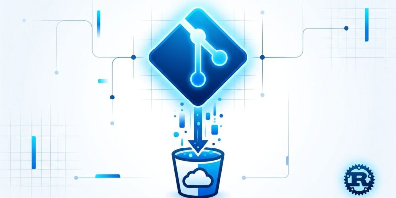 Walgit Git server backed by S3 object storage - single binary architecture diagram with Git branch icon and cloud storage