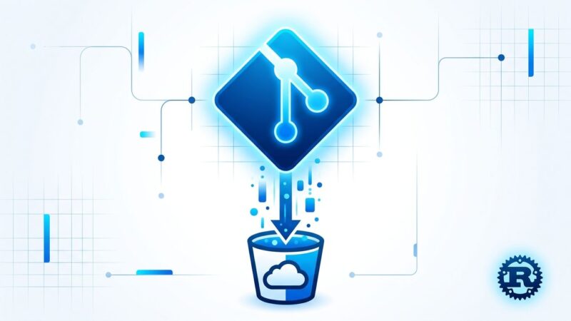 Walgit Git server backed by S3 object storage - single binary architecture diagram with Git branch icon and cloud storage