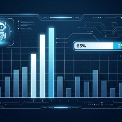 Dashboard visualization showing AI agent reliability gap - pass@1 vs pass@20 benchmark results from Microsoft ThinkingBox