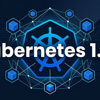 Kubernetes 1.37 Garhwal release: Kubernetes helm wheel logo with hexagonal containers and mountain silhouette on dark blue background