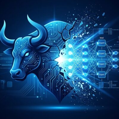 Stylized ox silhouette cracking open to reveal GLM-5.3-Flash neural network architecture, representing the Ox Alpha identity reveal