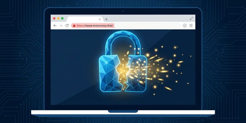 Cracked blue padlock with data streams leaking out, representing the CoSnitch Microsoft Copilot vulnerability CVE-2026-24301