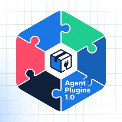 Six colorful puzzle pieces fitting together representing GitHub Agent Plugins 1.0 open standard for AI coding tools